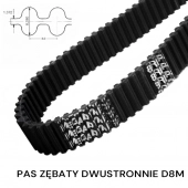 Pas pasek dwustronnie zębaty HTD D8M 2400 szer. 20 MEGADYNE 300 zębów