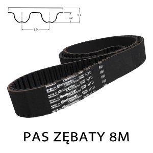 Pas pasek zębaty HTD 8M 1256 szer. 18 mm CONTINENTAL 157 zębów Pas pasek zębaty HTD 8M 1256 szer. 18 mm CONTINENTAL 157 zębów