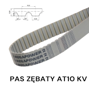 Pas pasek zębaty AT10 1000 KEVLAR szer. 15 mm MEGADYNE 100 zębów