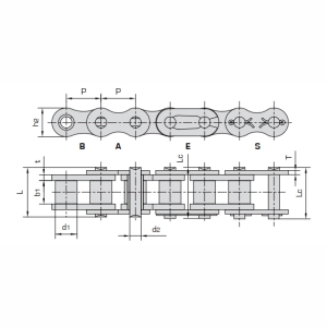 Łańcuch rolkowy napędowy 12 B-1 (3/4 Łańcuch rolkowy napędowy 12 B-1 (3/4