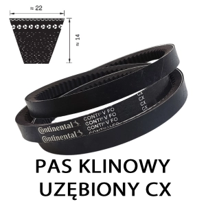 Pas pasek klinowy uzębiony CX 1735 Lp CONTINENTAL 22x1735 (CX66) Pas pasek klinowy uzębiony CX 1735 Lp CONTINENTAL 22x1735 (CX66)