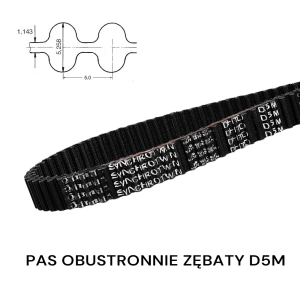 Pas pasek dwustronnie zębaty HTD D5M 755 szer. 6 CONTINENTAL 151 zębów Pas pasek dwustronnie zębaty HTD D5M 755 szer. 6 CONTINENTAL 151 zębów