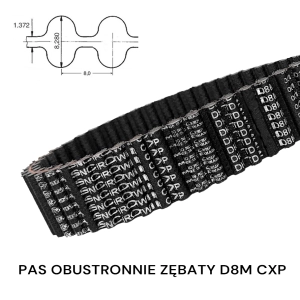 Pas pasek dwustronnie zębaty HTD D8M CXP 2000 szer. 85 CONTINENTAL 250 zębów WZMOCNIONY