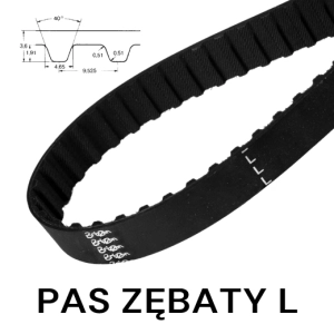 Pas pasek zębaty ZR 210L dł.533,4 mm szer. 9 mm BRIZZON 56 zębów