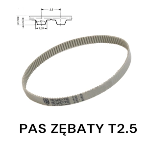 Pas pasek zębaty T2.5 380 szer. 7  mm MEGADYNE 152 zęby