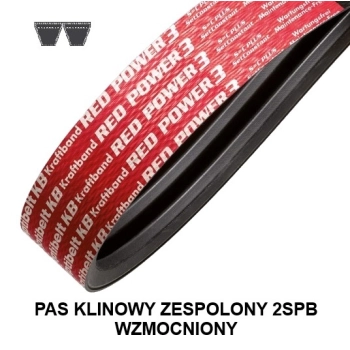 Pas pasek klinowy zespolony WZMOCNIONY 2SPB 3000 LpRP OPTIBELT